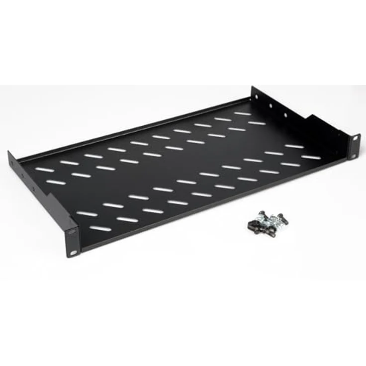 ROLINE 19-Zoll Fachboden 1 HE, stabiles perforiertes Lochblech, Traglast 15 kg, schwarz – Bild 2