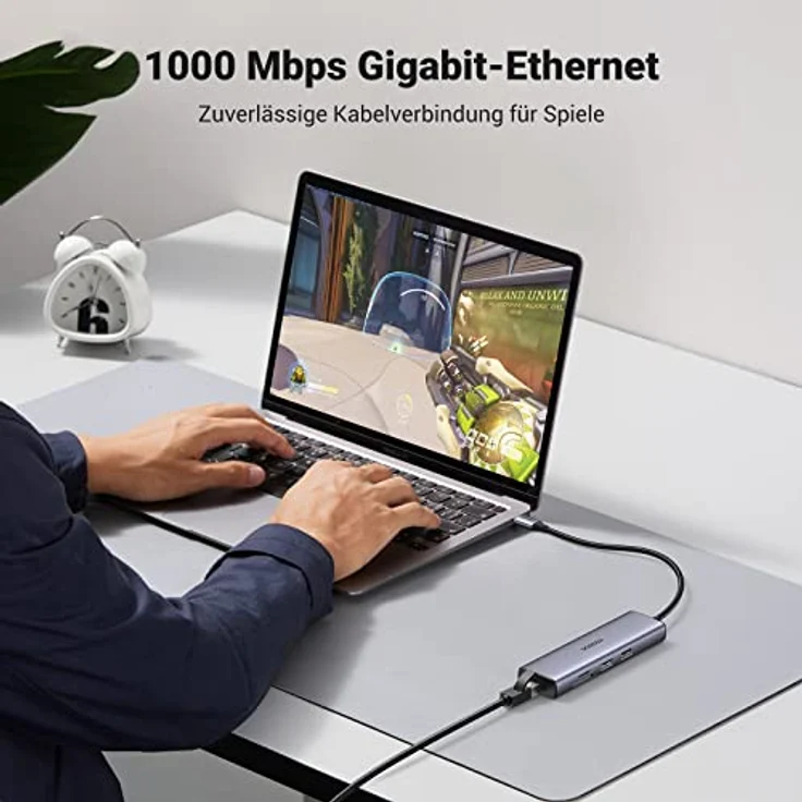 UGREEN USB C Hub 7 in 1 Docking Station mit 4K 30Hz HDMI, PD100W, 5Gbps USB 3.0 Anschlüssen, SD/TF Kartensteckplätzen und 1Gbps Ethernet für iPhone 15/15Pro, MacBook Pro, iPad Air, Surface, Rog Ally – Bild 4