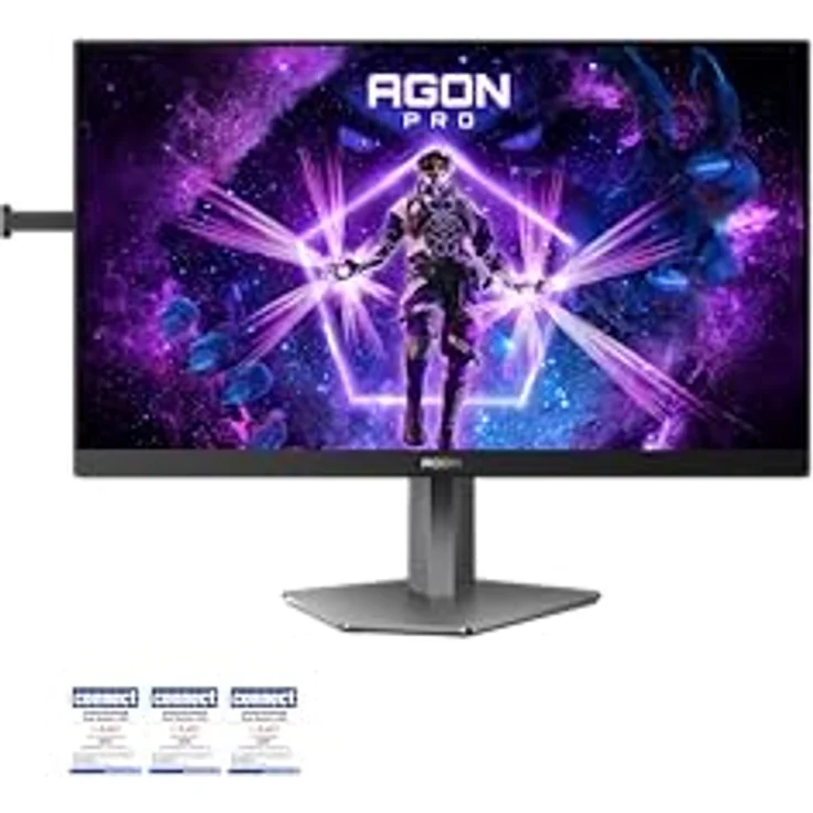 AOC Agon PRO AG246FK6, 24.1 Zoll FHD Gaming Monitor, 600 Hz, 0.5 ms gtg, G-Sync kompatibel, HDR400, schwarz/grau. – Bild 2
