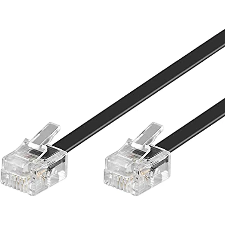 Goobay 50319 Modularanschlusskabel 10 Meter, Schwarz - RJ11-RJ14-Stecker (6P4C) auf RJ11-RJ14-Stecker (6P4C) – Bild 2