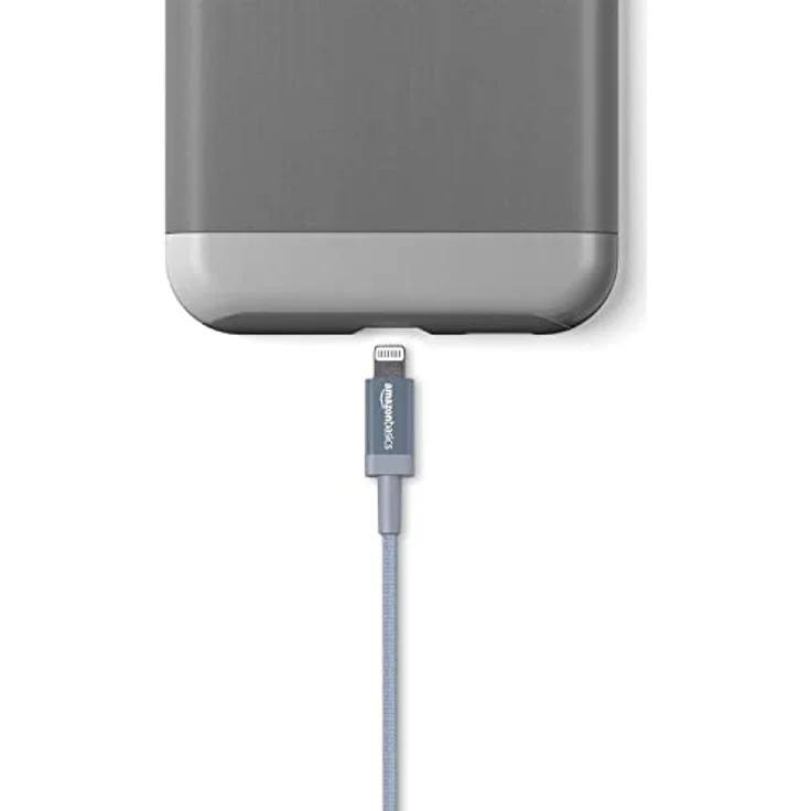 AmazonBasics – Verbindungskabel Lightning auf USB-A, Nylon-umflochten, MFi-zertifiziertes Ladekabel für iPhone, dunkelgrau, 91,2 cm – Bild 4