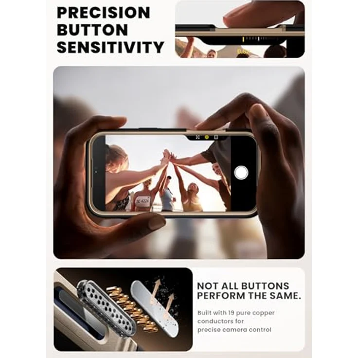 i-Blason iPhone 17 Pro Hülle MagSafe mit Ständer, 9H Displayschutz aus gehärtetem Glas, Kamera-Steuertaste, robustes Bumper Case, rutschfester Griff, 6.3'', Desert – Bild 4
