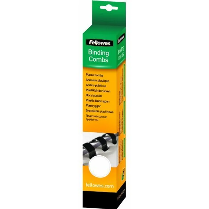 Fellowes Binderücken für Plastikbindung, 8 mm Durchmesser, 21 Ringe, für A4 Dokumente, weiß, 100 Stück Packung – Bild 2