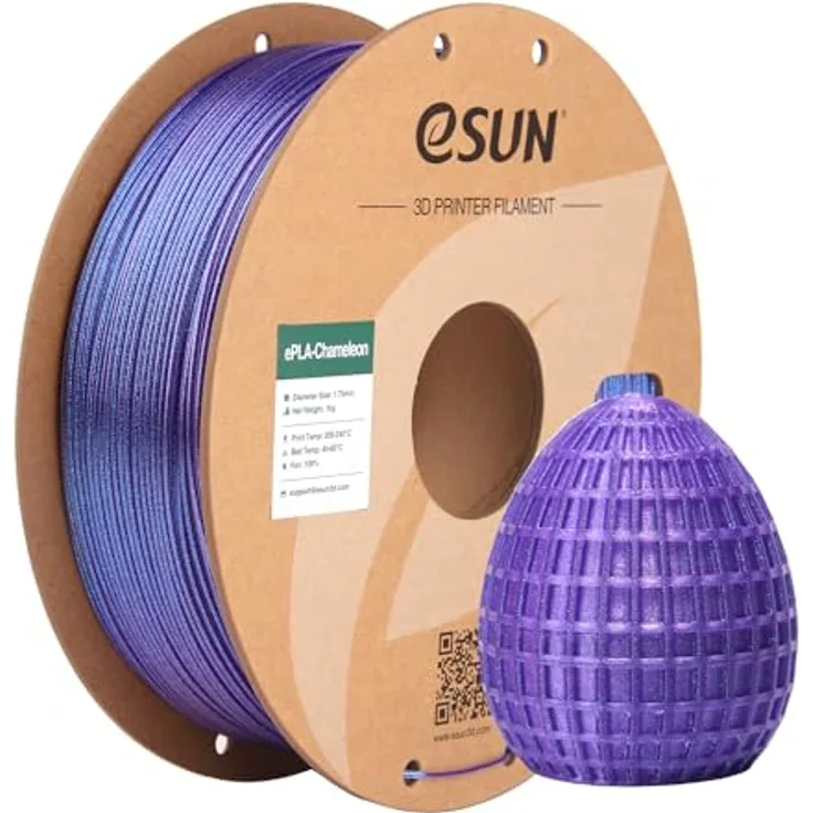 eSUN Chameleon PLA Filament 1.75mm, Glitter, Farbverlaufsänderung, Maßgenauigkeit +/- 0.05mm, 1KG Spule, Nebula Lila