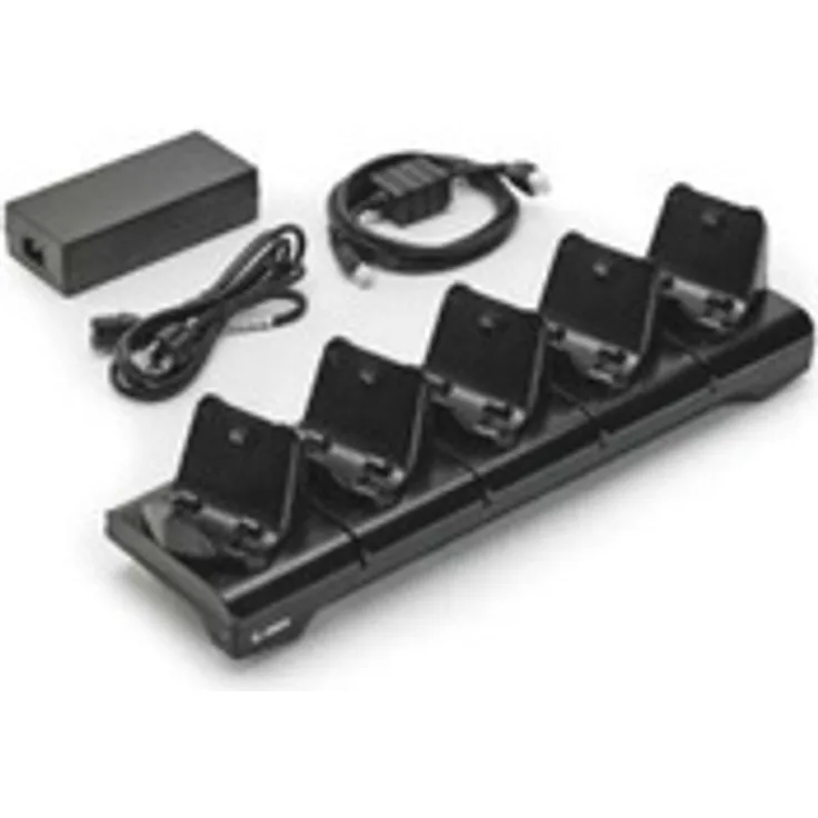Zebra CRD-MPM-5SCHGUK1-01, Dockingstation für bis zu 5 Drucker, inklusive Netzteil, Schwarz