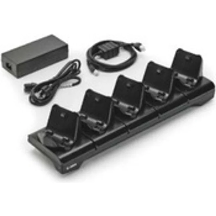 Zebra CRD-MPM-5SCHGUK1-01, Dockingstation für bis zu 5 Drucker, inklusive Netzteil, Schwarz