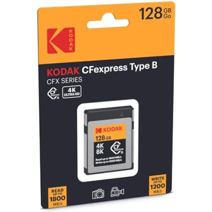 Kodak CFexpress EKMCFX128GK Speicherkarte Typ B, 128 GB, 1800 MBps Lesen, 1200 MBps Schreiben, langlebig – Bild 2