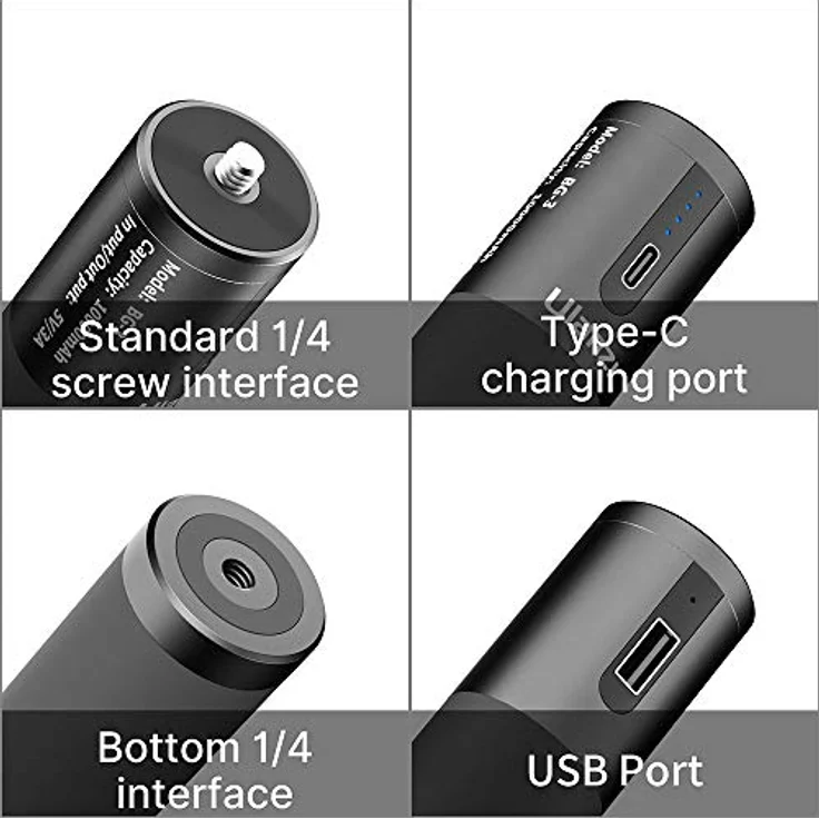 Ulanzi BG-3 PowerBank Grip 10.000 mAh mit Stativ, Schwarz – Bild 2