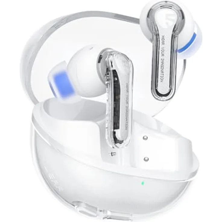 SoundPEATS Clear Wireless-Kopfhörer, Bluetooth 5.3, Weiß - Premium Soundqualität, Lange Akkulaufzeit, Gaming-Modus