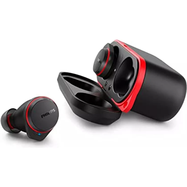 Philips Audio TAA7507BK/00 True Wireless Sportkopfhörer, Premium-Sound, Noise Cancelling Pro, kristallklare Gespräche, zuverlässiger Sitz im Ohr,bis zu 28Stunden Wiedergabezeit, Schwarz, Einheitsgröße – Bild 1