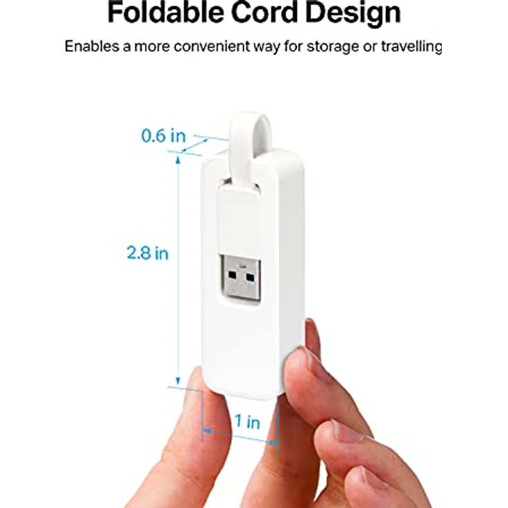 TP-Link USB to Ethernet Adapter, Foldable USB 3.0 to 10/100/1000 Gigabit Ethernet LAN Network Adapter, Support Windows 10/8.1/8/7/Vista/XP for Desktop Laptop Apple MacBook Linux and More (Ue300) – Bild 2