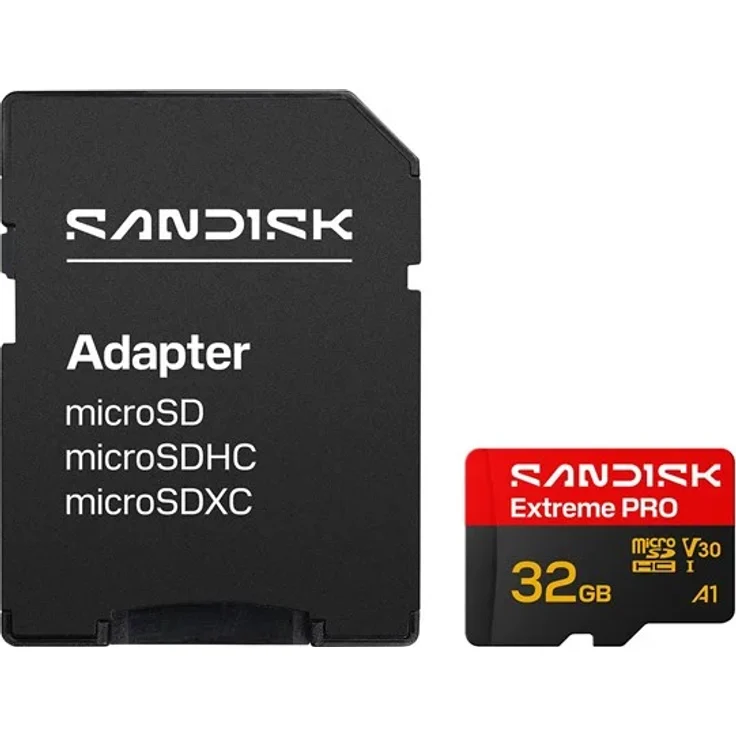 SANDISK Extreme PRO microSDHC, 32GB, UHS-I mit 100MB/s Lesegeschwindigkeit, SD-Adapter enthalten