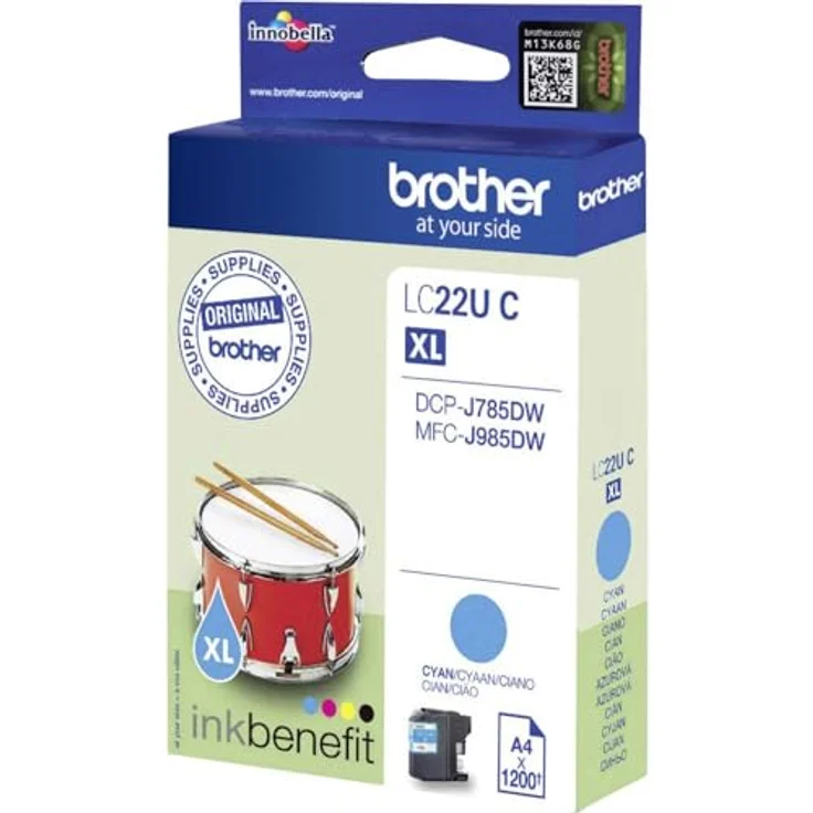 Brother Original Tintenpatrone LC-22UC cyan (für Brother MFC-J985DW und DCP-J785DW) – Bild 2