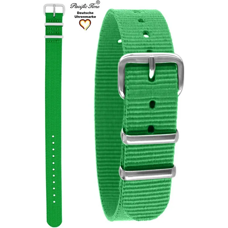 Pacific Time Uhrenarmband Wechselarmband Textil Nylon 16mm, Kinderleicht austauschbar, passend für Lern Zifferblatt Uhren, Gratis Versand