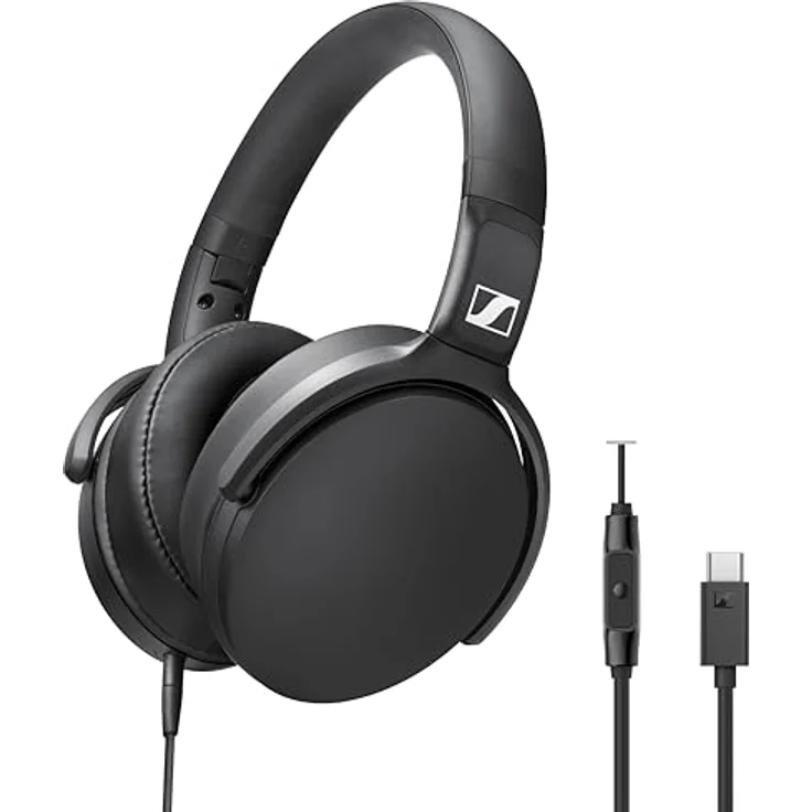 Sennheiser HD400U, Kabelgebundene Kopfhörer mit USB-C und intelligenter Fernbedienung, Schwarz – Bild 1