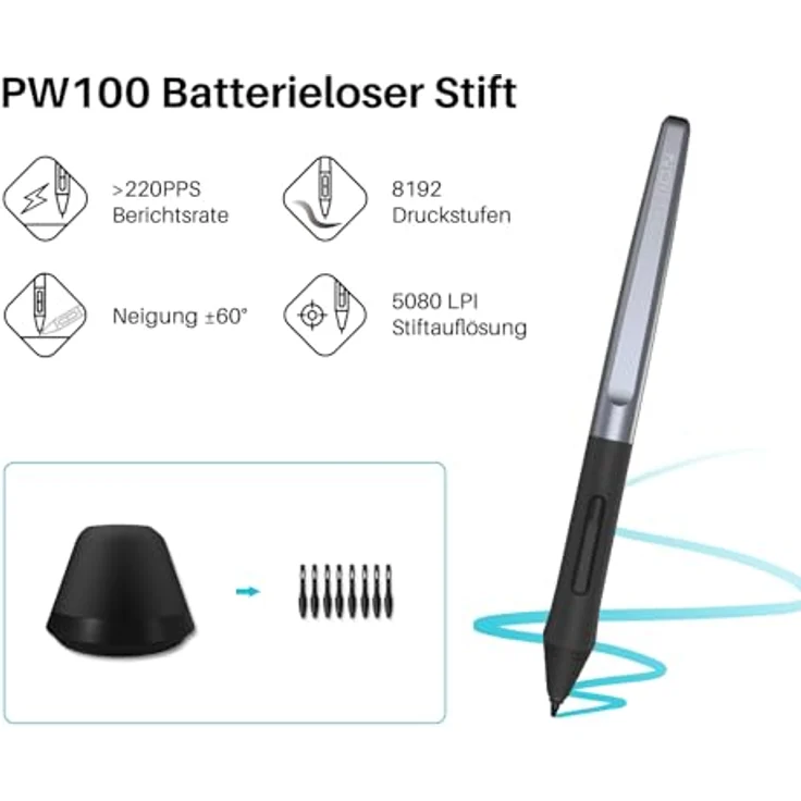 HUION Inspiroy H1060P Grafiktablett, 10x6.25 Zoll, batteriefreier Stift, 12 Hotkeys, Android-kompatibel – Bild 3