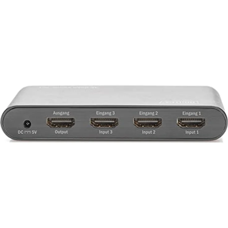 DIGITUS 4K HDMI Switch, 3x1 (3X Input, 1x Output), Ultra HD mit 60 Hz, Full 3D, HDCP 2.2, HDMI 2.0, Aluminium Gehäuse Schwarz – Bild 3