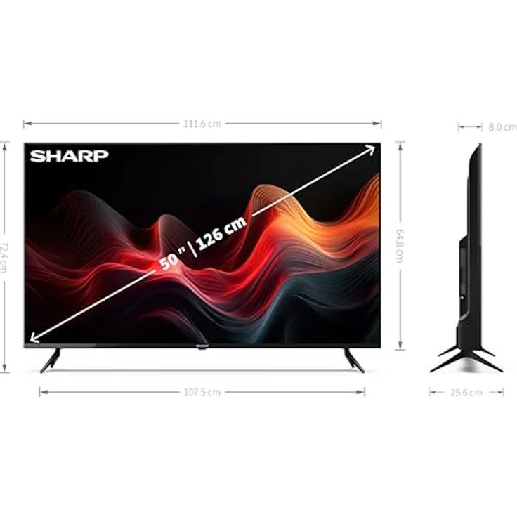 Sharp 50GL4060E, 50" 4K Ultra HD Smart-TV mit WLAN, Schwarz – Bild 8