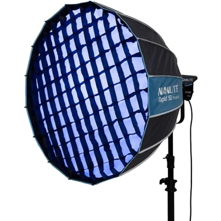 Nanlite Rapid 90, 35" Parabollichtbox mit Gitter, Bowens Halterung und Tragetasche, schnell auf- und abbaubar – Bild 5