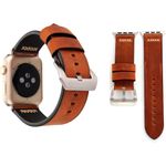 Wigento Echt-Leder Armband für Apple Watch Serie 1 / 2 / 3 42 mm Coffee, hochwertiges Echtleder, passgenau und qualitativ neuwertig