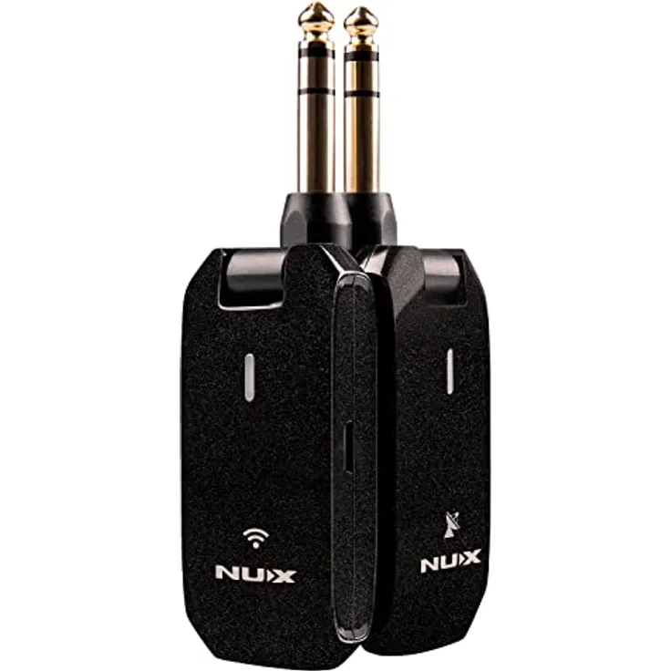 NU-X C-5RC Wiederaufladbares kabelloses Gitarren-Bug-Set | Trägerfrequenz 5,8 GHz, NUX, Lizenzfreier Betrieb weltweit, 5,8-GHz-Band unbeeinflusst, Bis zu 10 Sets simultan nutzbar, Automatische Kopplung, Wiederaufladbar mit Powercase, schwarz