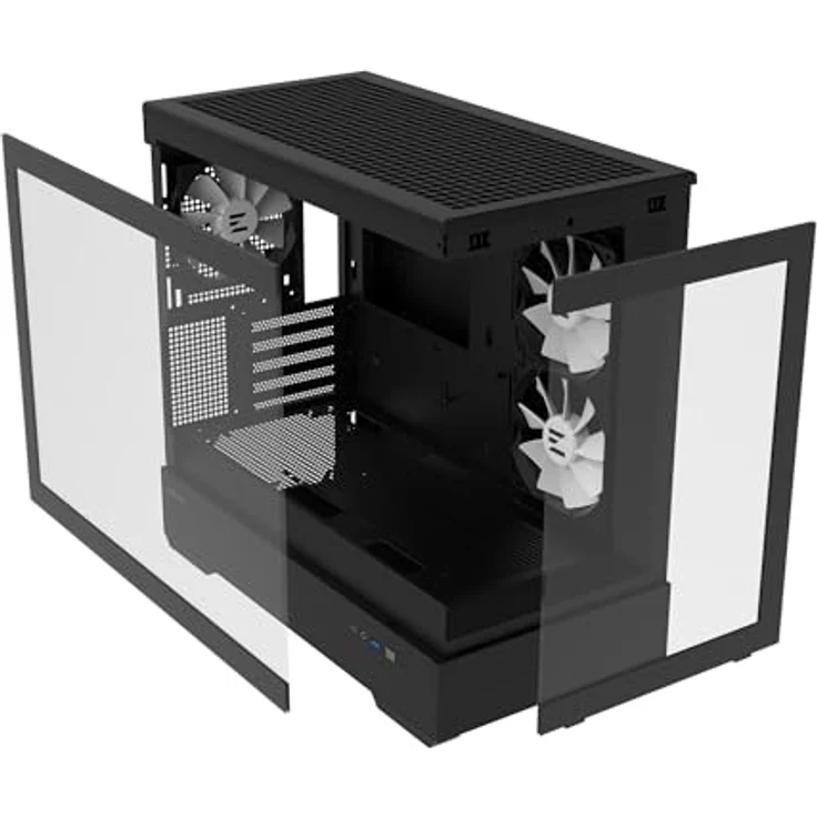 Zalman ATX Semi-Tower Gehäuse, Mini-Tower mit 3 x 120 mm LED A-RGB, schwarzes gehärtetes Glas, für Micro-ATX/Mini-ITX M/B, Typ C/USB 3.0 – Bild 11