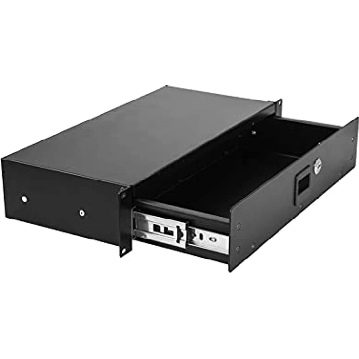 Omnitronic Rackschublade SN-2, abschließbare 2HE Rackschublade für 19" Racks, Schwarz – Bild 2