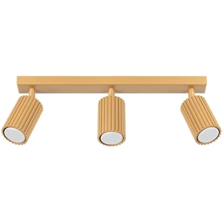 SOLLUX lighting Deckenlampe 3 Flammig Aluminium Karbon Gold, energieeffiziente Beleuchtung mit minimalistischem Design