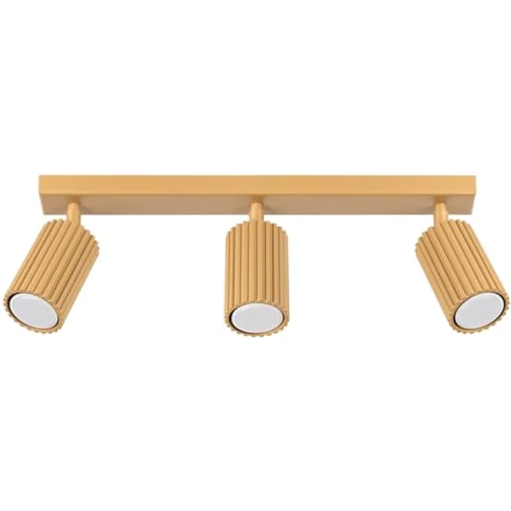 SOLLUX lighting Deckenlampe 3 Flammig Aluminium Karbon Gold, energieeffiziente Beleuchtung mit minimalistischem Design – Bild 1