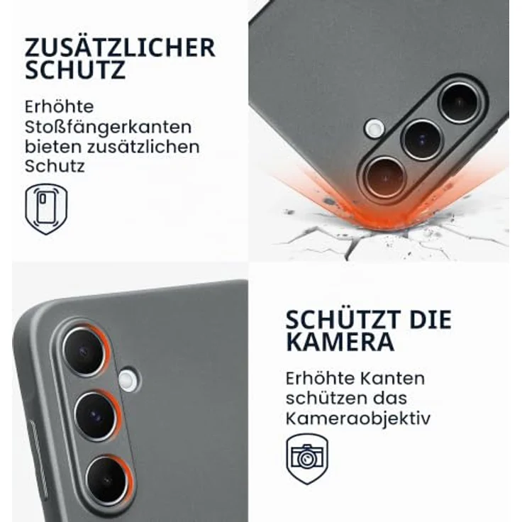 kwmobile Handyhülle für Samsung Galaxy A55 5G – weiche Silikon Schutzhülle mit metallischem Effekt in Metallic Grau, reißfest und rutschfest – Bild 3