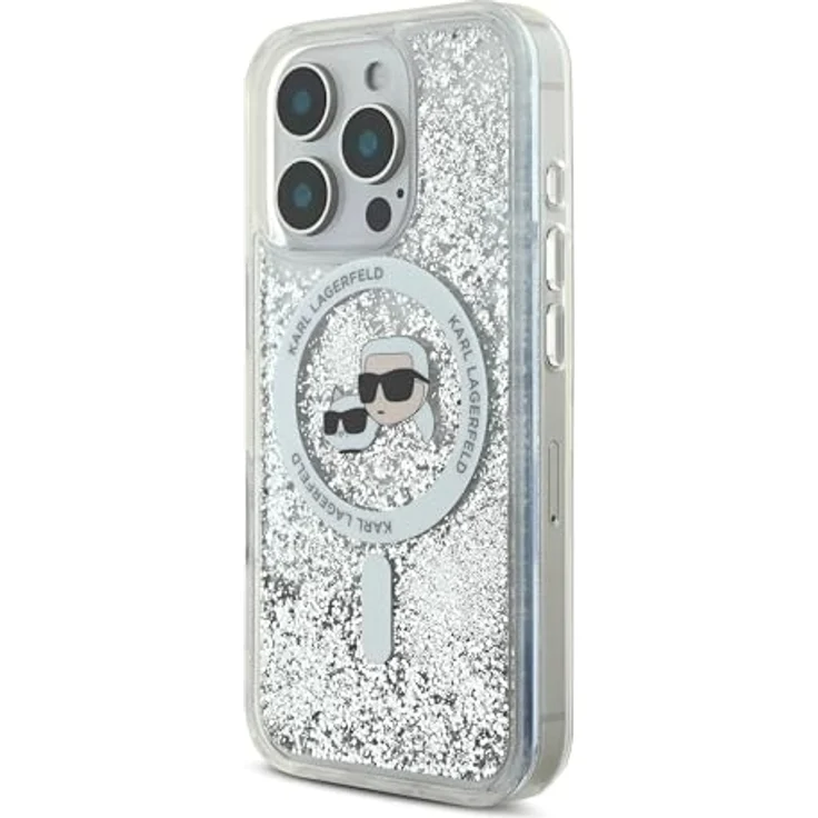 CG MOBILE Karl Lagerfeld Magsafe Liquid Glitter Hard Case für iPhone 16 Pro - Transparent – Bild 4