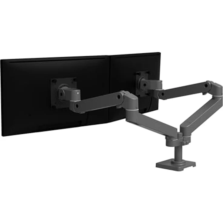 Ergotron Tischhalterung für 2 Monitore bis je 27 Zoll, VESA Standard, Constant Force Bewegungstechnologie, Schwarz – Bild 1