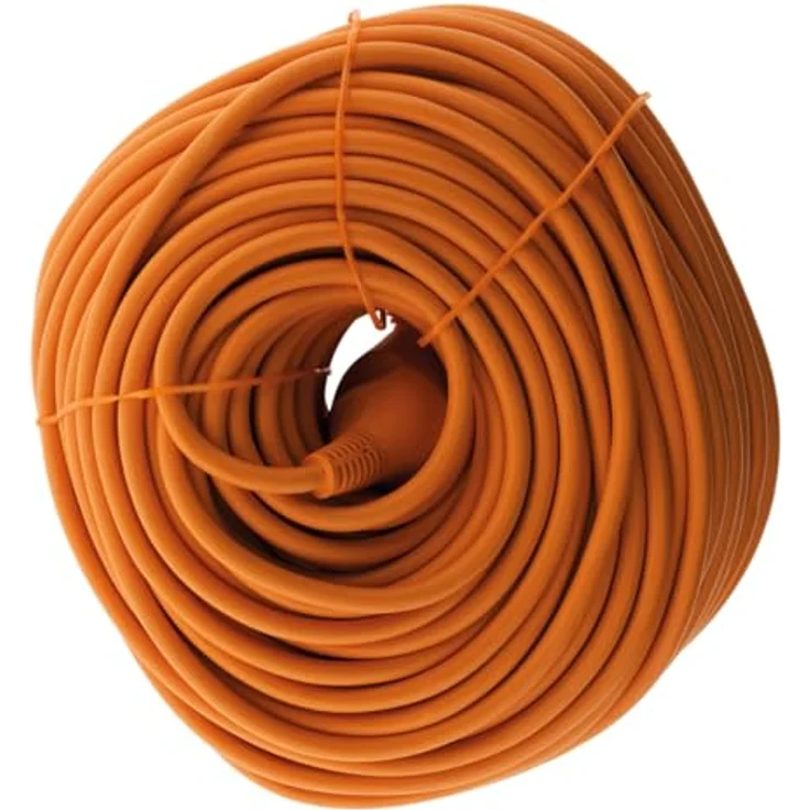 Zenitech Verlängerungskabel 16A HO5VV-F 2x1,5mm², witterungsbeständig, 45m Länge, orange, für Rasenmäher & Grills, NF- & CE-normiert – Bild 2