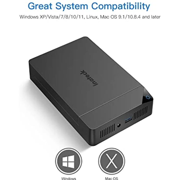 Inateck Festplattengehäuse 3.5 USB 3.0, Externes HDD Gehäuse für 2,5”/ 3,5” SATA HDD und SSD, Unterstützt UASP und maximal 20 TB Laufwerke, 12 V/ 2A Netzteil – Bild 4