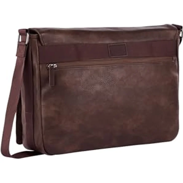 camel active Traces Messenger, Leder Tasche mit 38.5 cm Laptopfach, braun – Bild 2