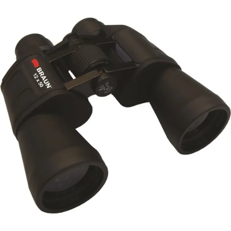 Braun Phototechnik Binocular 12x50 Fernglas, ULTRALIT-Glasobjektiv, 12-fache Vergrößerung, 50 mm Objektivdurchmesser, Porroprisma, Tragetasche und Tragegurt enthalten
