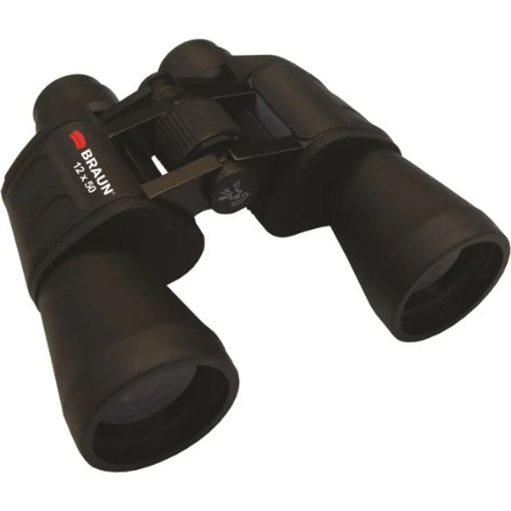 Braun Phototechnik Binocular 12x50 Fernglas, ULTRALIT-Glasobjektiv, 12-fache Vergrößerung, 50 mm Objektivdurchmesser, Porroprisma, Tragetasche und Tragegurt enthalten – Bild 1