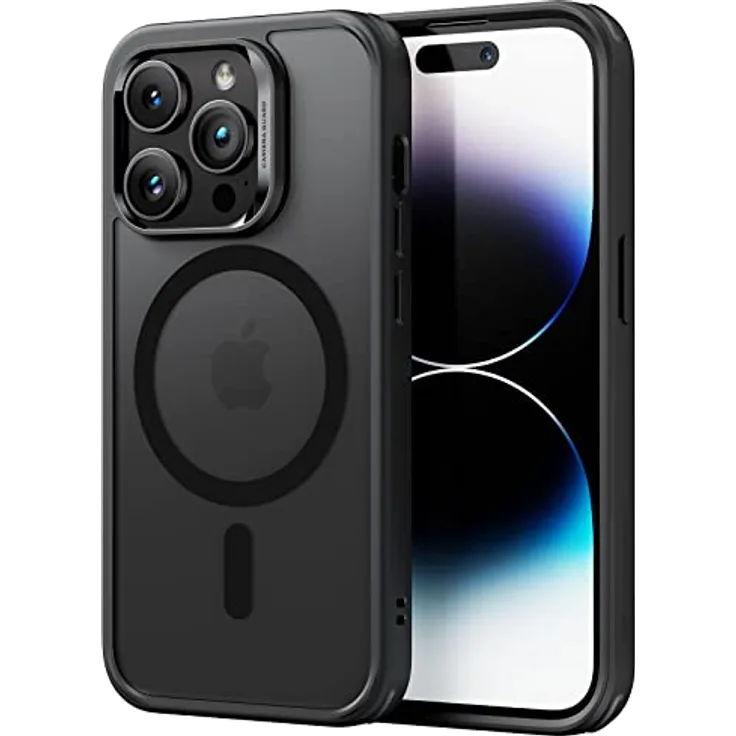 ESR iPhone 14 Pro Max Hülle, Mattschwarz, MagSafe kompatibel, Militärnorm Sturzschutz, Kratzfeste Rückseite, HaloLock Magnetische Funktion
