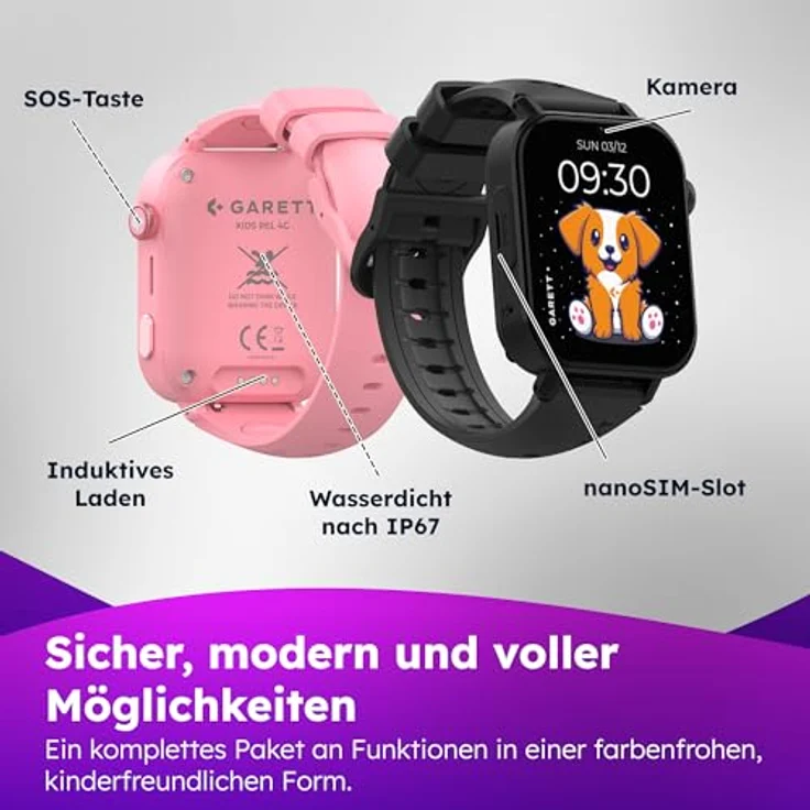 Garett Kinder Smartwatch Garett Kids Rel 4G, rosa, mit 4G Unterstützung und kinderfreundlichen Funktionen – Bild 9