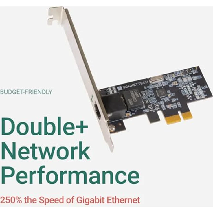 SoNNeT Sonnet Solo2.5G PCIe Netzwerkkarte, 2.5GbE RJ45 Port für schnelle NAS- und Gaming-Verbindungen, kompatibel mit Windows und Linux, PCIe x1 – Bild 2