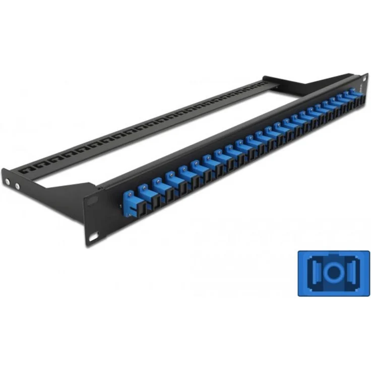 Delock 43380 LWL-Patchpanel 24 Port SC, 1 HE für 19" Geräteschrank, praktische Glasfaserverbindung – Bild 1