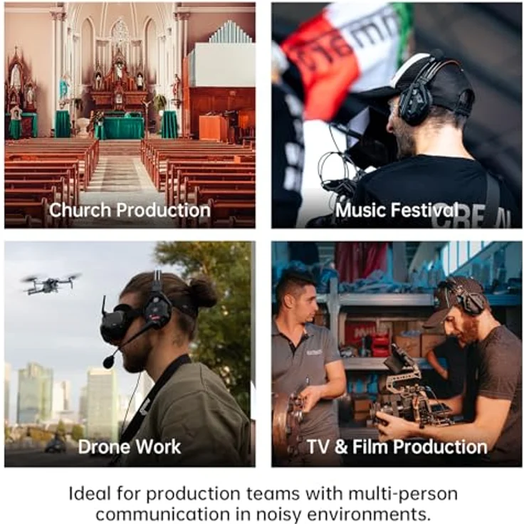 Hollyland Solidcom C1 Pro 4S-DH, drahtloses Full-Duplex Headset-System mit Dual-Mic Environmental Noise Cancellation, Reichweite 350 m, leicht und benutzerfreundlich – Bild 8