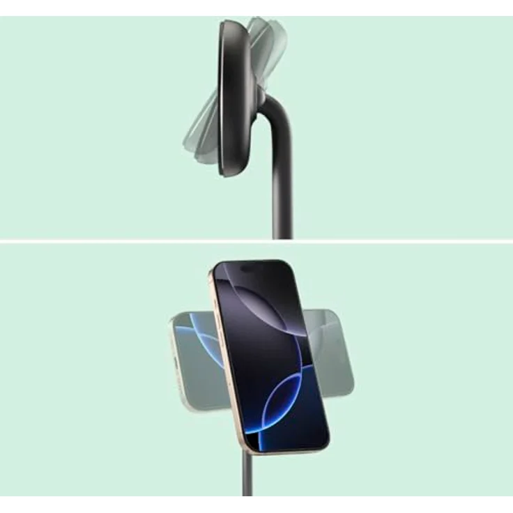 Hama Kabelloses Qi2-Ladegerät, 2in1-Ladestation mit 15W Schnellladefunktion und neigbarem Smartphone-Halter, Schwarz – Bild 8