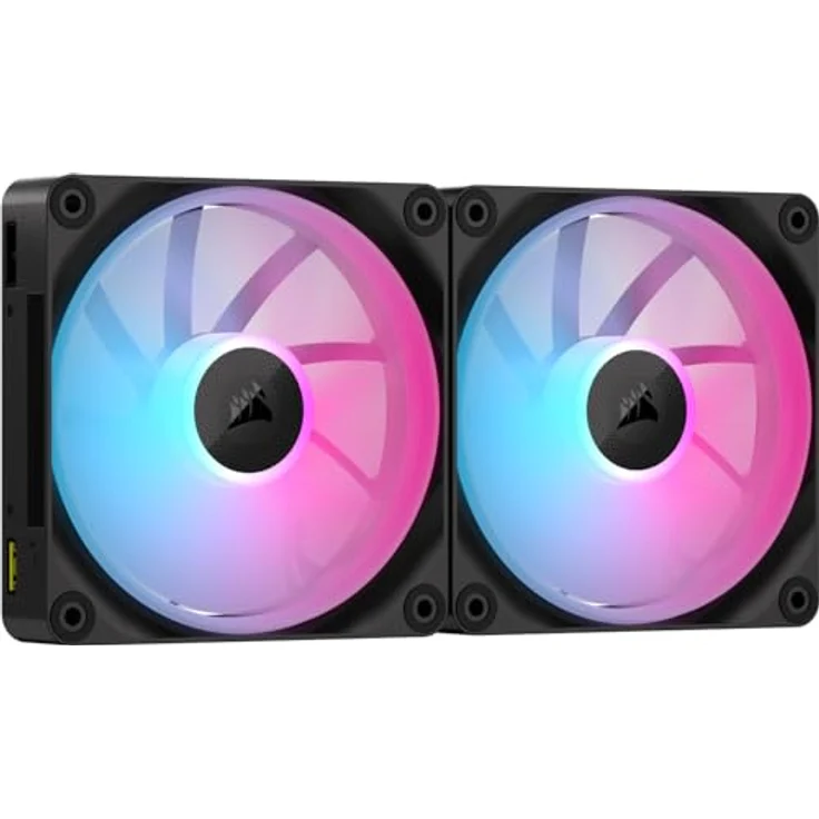 Corsair iCUE LINK LX140 RGB 140mm PWM-Lüfter Doppelpack Schwarz - Zwei Lichtschleifen, iCUE LINK System Hub, AirGuide Technologie - Preisvergleich – Bild 1