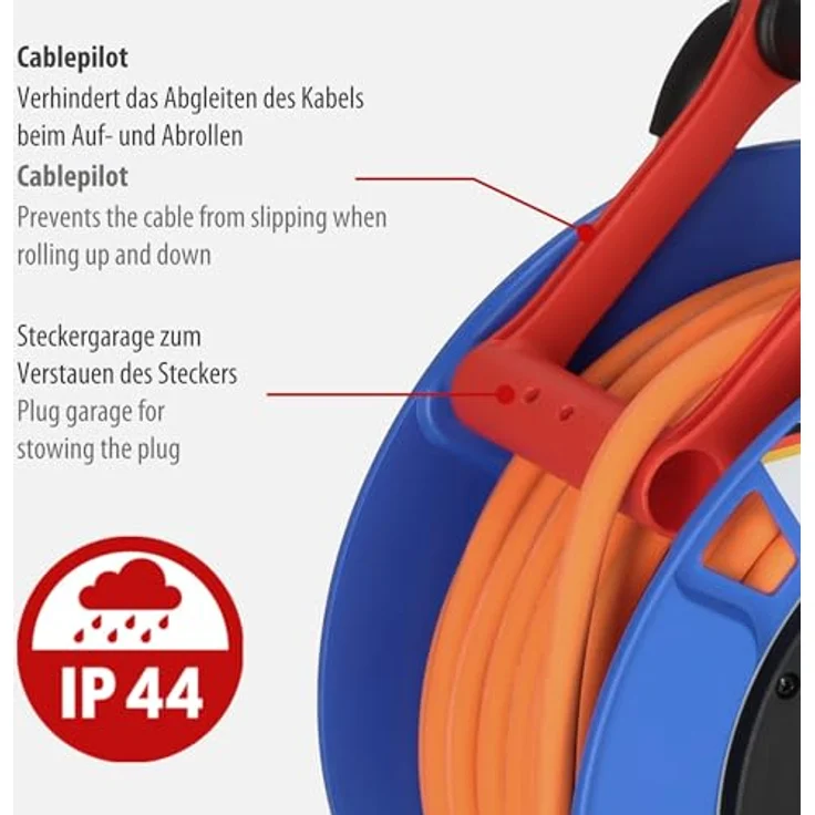 Brennenstuhl Garant Camping-Kabeltrommel/CEE 230V Kabeltrommel 25m, orange, IP44, Made in Germany – Bild 4