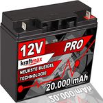 kraftmax Industrial Pro Bleiakku [ 12V / 20Ah ] AGM Hochleistungs- Blei Akku der Neusten Generation, Industriequalität, Bolzen Anschluss, inkl. Schrauben