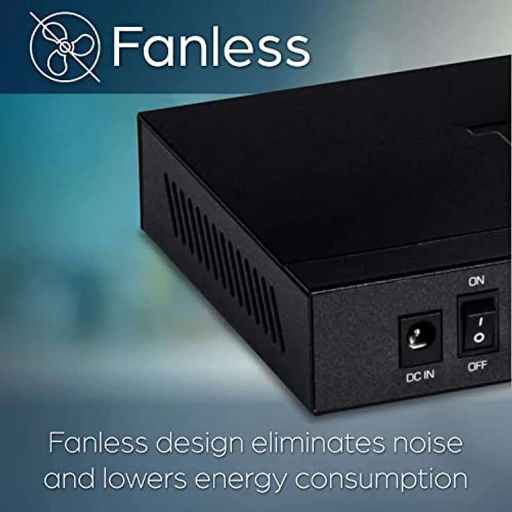 TRENDnet TPE-TG380 Unmanaged 2.5G PoE+ Switch mit 8 Ports, lüfterlos, kompaktes Desktop-Design, Metallgehäuse, 2.5GBASE-T-Ports, IEEE 802.3bz, 100 W PoE-Budget, Schwarz – Bild 5