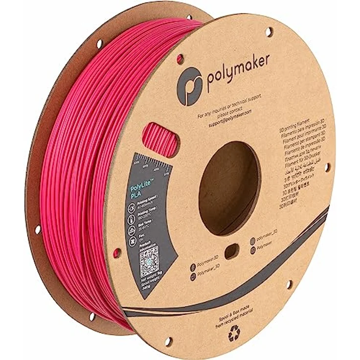 Polymaker PolyLite PLA, 3D-Druckmaterial, 1.75mm, 1kg, hohe Steifigkeit, Magenta – Bild 1