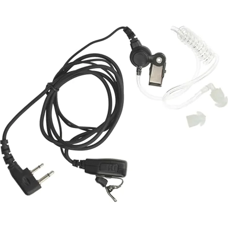 VHBW Headset passend für Reer 5000, 5003, 5005 Funkgerät, Walkie Talkie, transparenter Schallschlauch