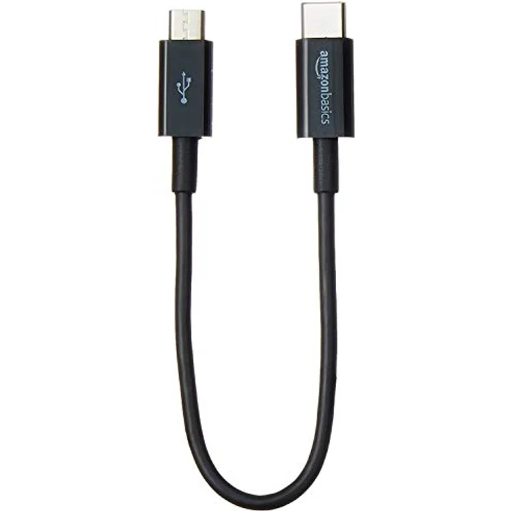 AmazonBasics - Verbindungskabel, USB Typ C auf Micro-USB Typ B, USB 2.0, 15,2 cm, Schwarz – Bild 2